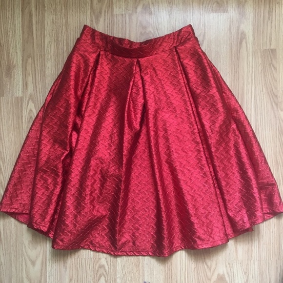 LuLaRoe Dresses & Skirts - Red Metallic A Line Elegant Madison with Pleats